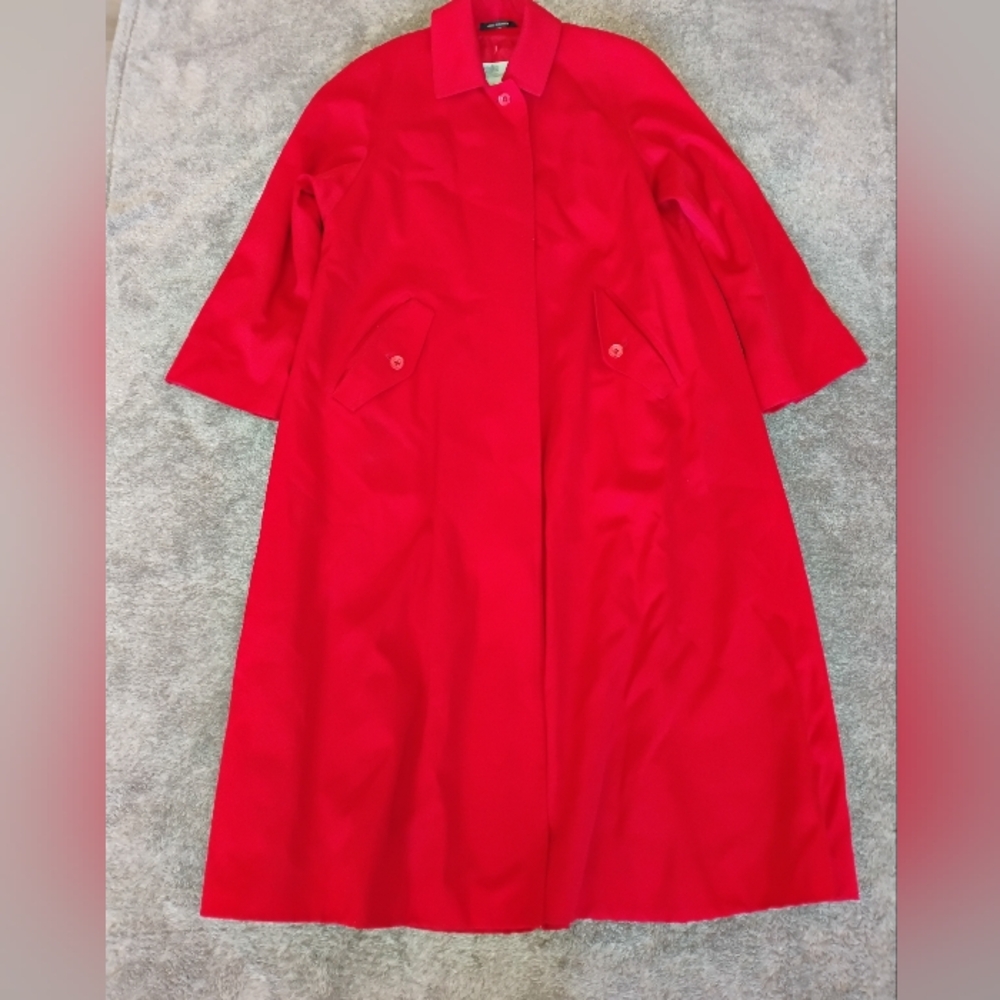 Aquascutum Vintage Cherry Red Coat British Heritage Size L/XL?